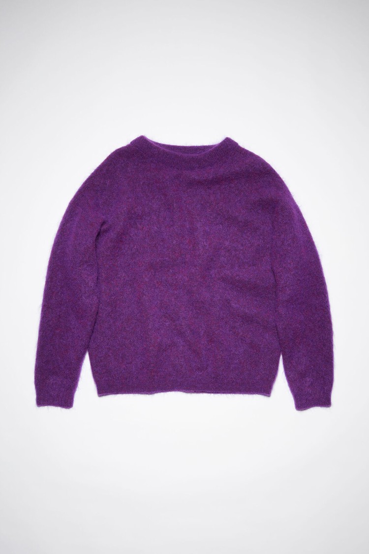 Purple Acne Studios Mohair Wool Crew Neck Jumper Women's Knitwear | PVOI-41752