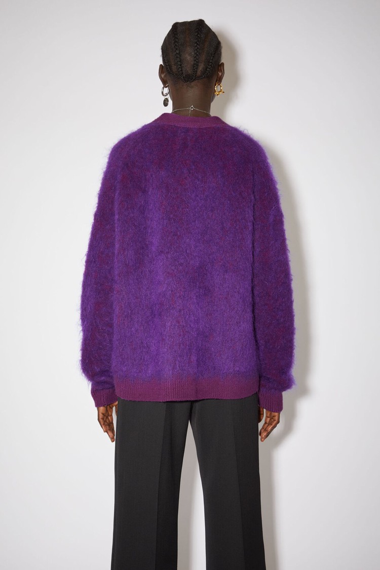 Purple Acne Studios Mohair Wool Fluffy Women's Cardigan | YASE-29137