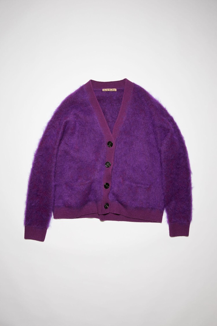 Purple Acne Studios Mohair Wool Fluffy Women's Cardigan | YASE-29137