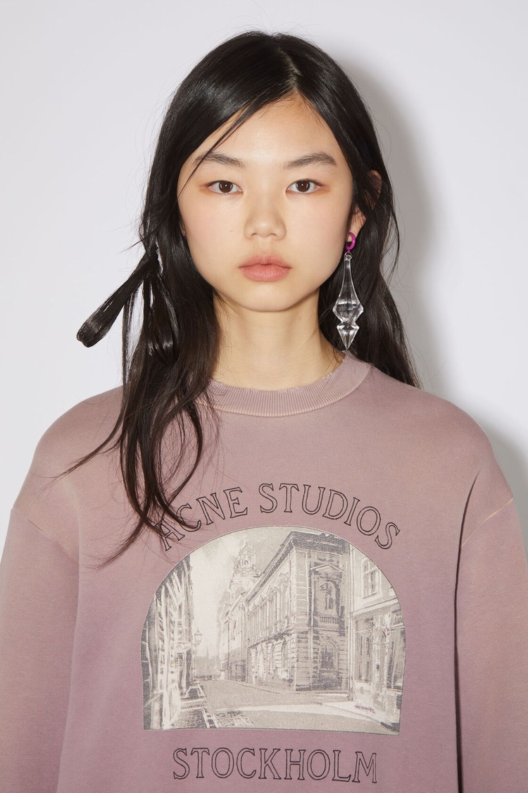 Purple Acne Studios Printed Women's Sweatshirts | QCHK-39278