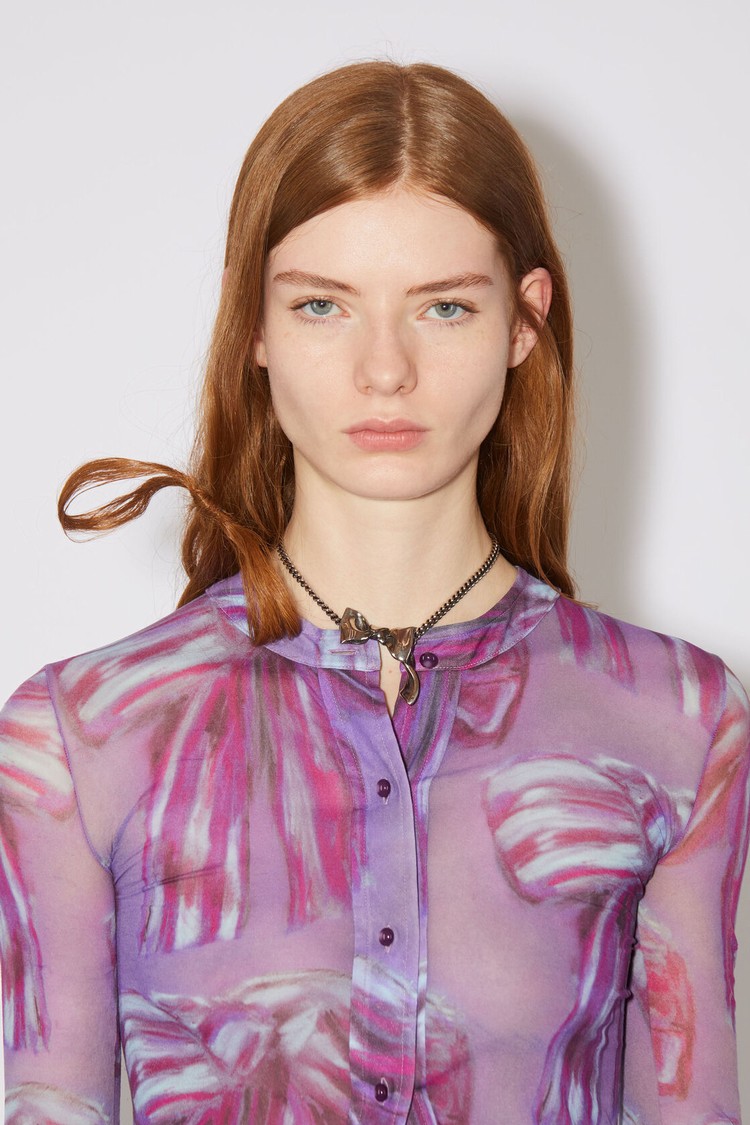 Purple Acne Studios Printed Women's T Shirts | HVYJ-63410