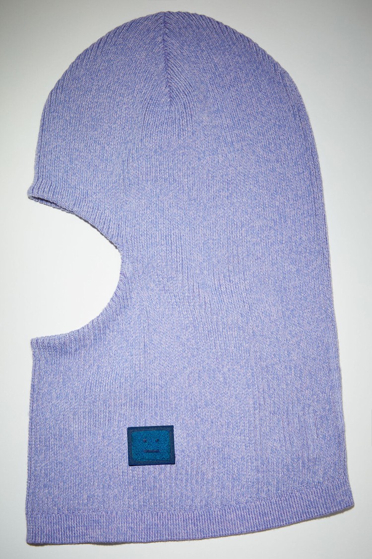 Purple Acne Studios Ribbed Knit Balaclava Beanie | EDXU-37956