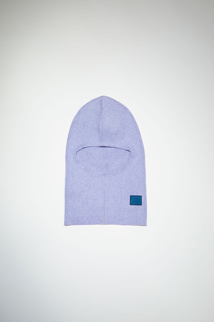 Purple Acne Studios Ribbed Knit Balaclava Beanie | EDXU-37956