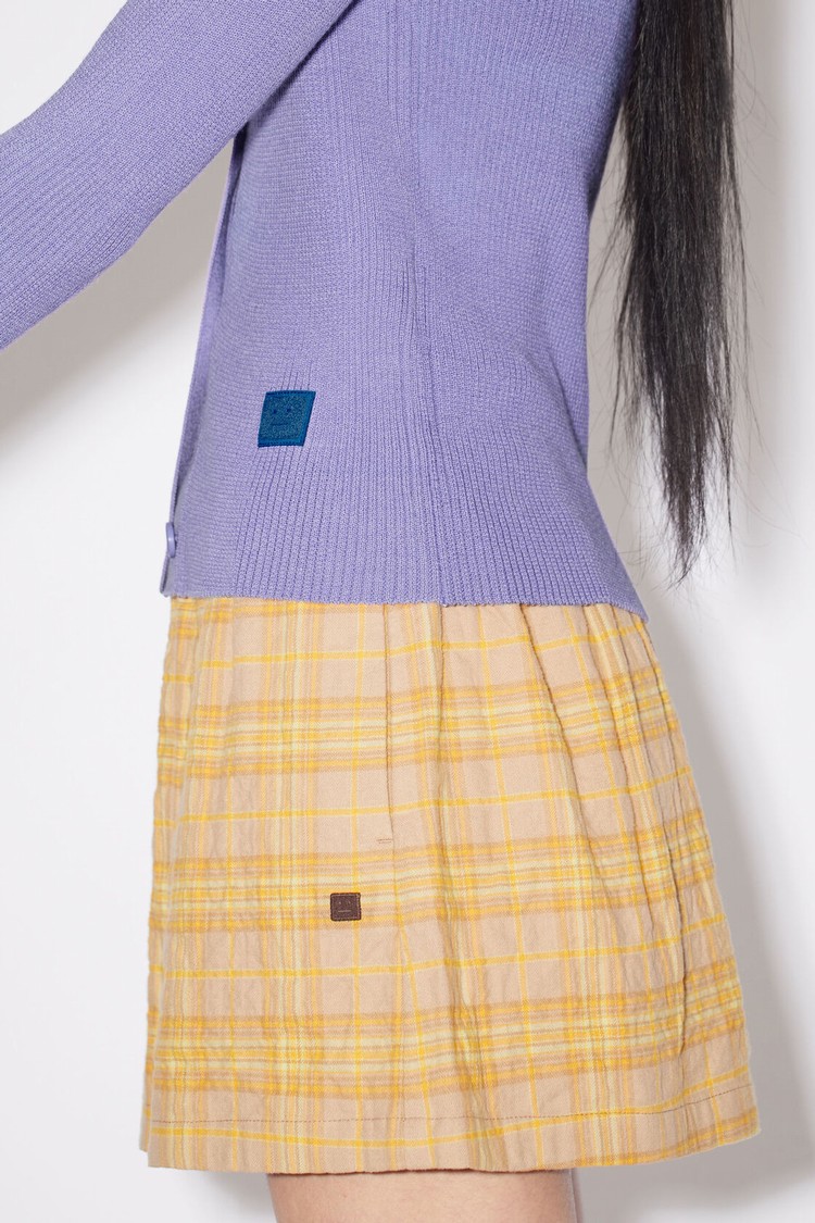 Purple Acne Studios Ribbed Knit Polo Women's Cardigan | NDJS-21486