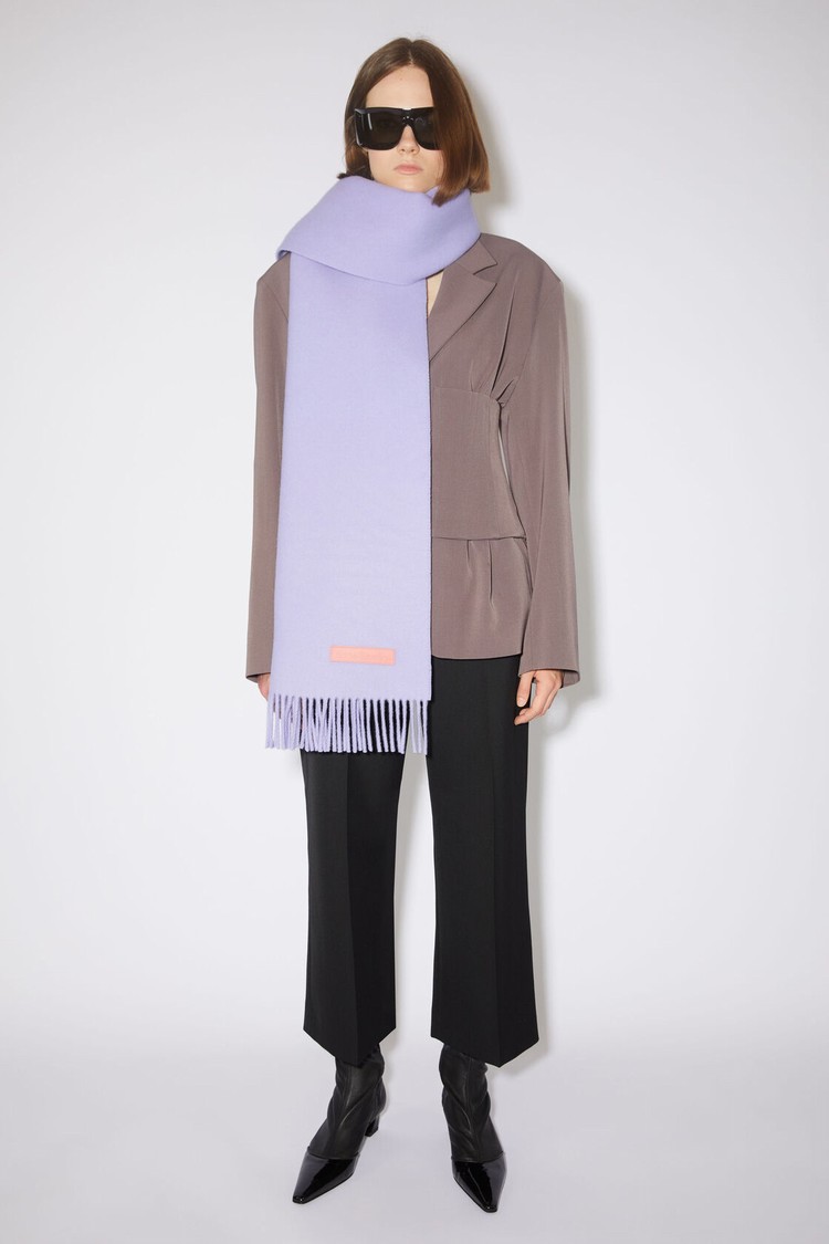 Purple Acne Studios Rich Wool Fringe - Narrow Scarf | FTZW-19730