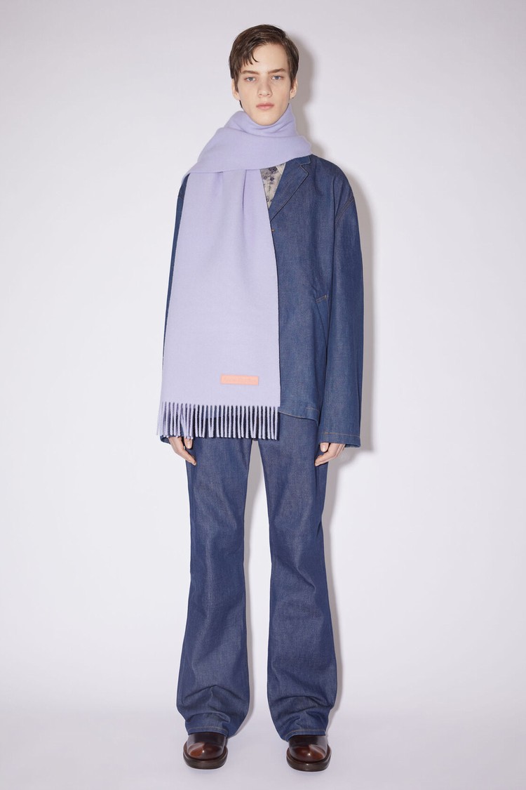 Purple Acne Studios Rich Wool Fringe - Narrow Scarf | FTZW-19730