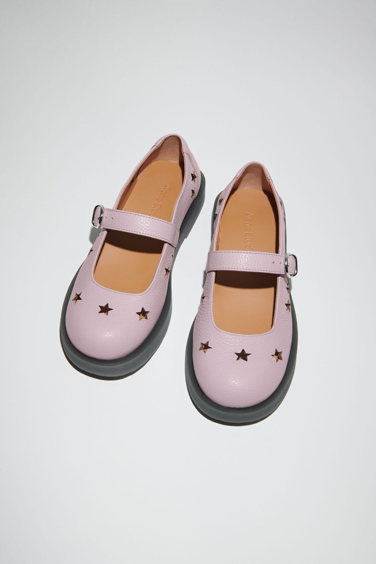 Purple / Black Acne Studios Leather Buckle Women's Mules | VUSA-07835