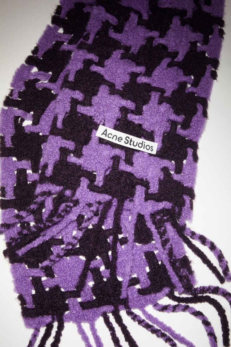 Purple / Burgundy Acne Studios Houndstooth Scarf | BEWU-48592