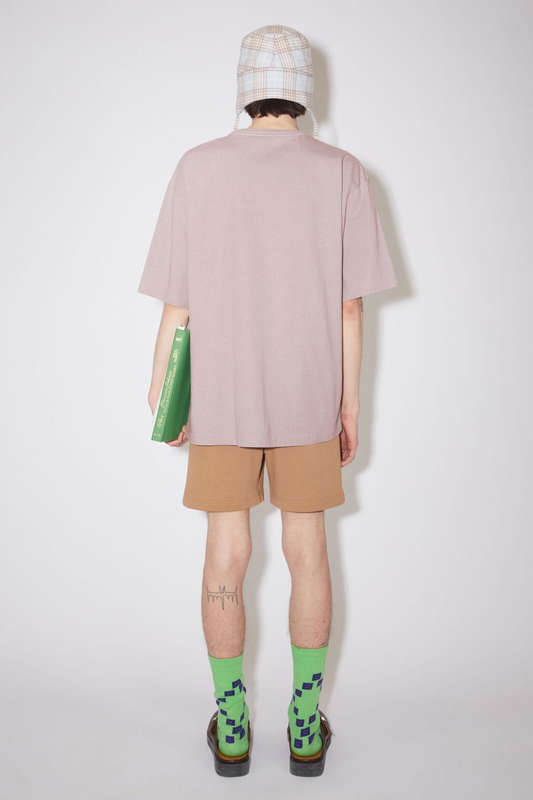 Purple / Pink Acne Studios Crew Neck Men's T Shirts | VNHO-61243