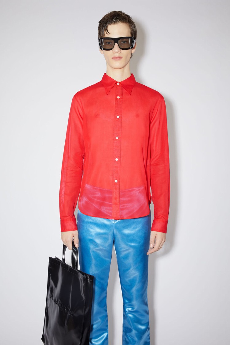 Red Acne Studios Button-up Men\'s Shirts | LJRK-60193