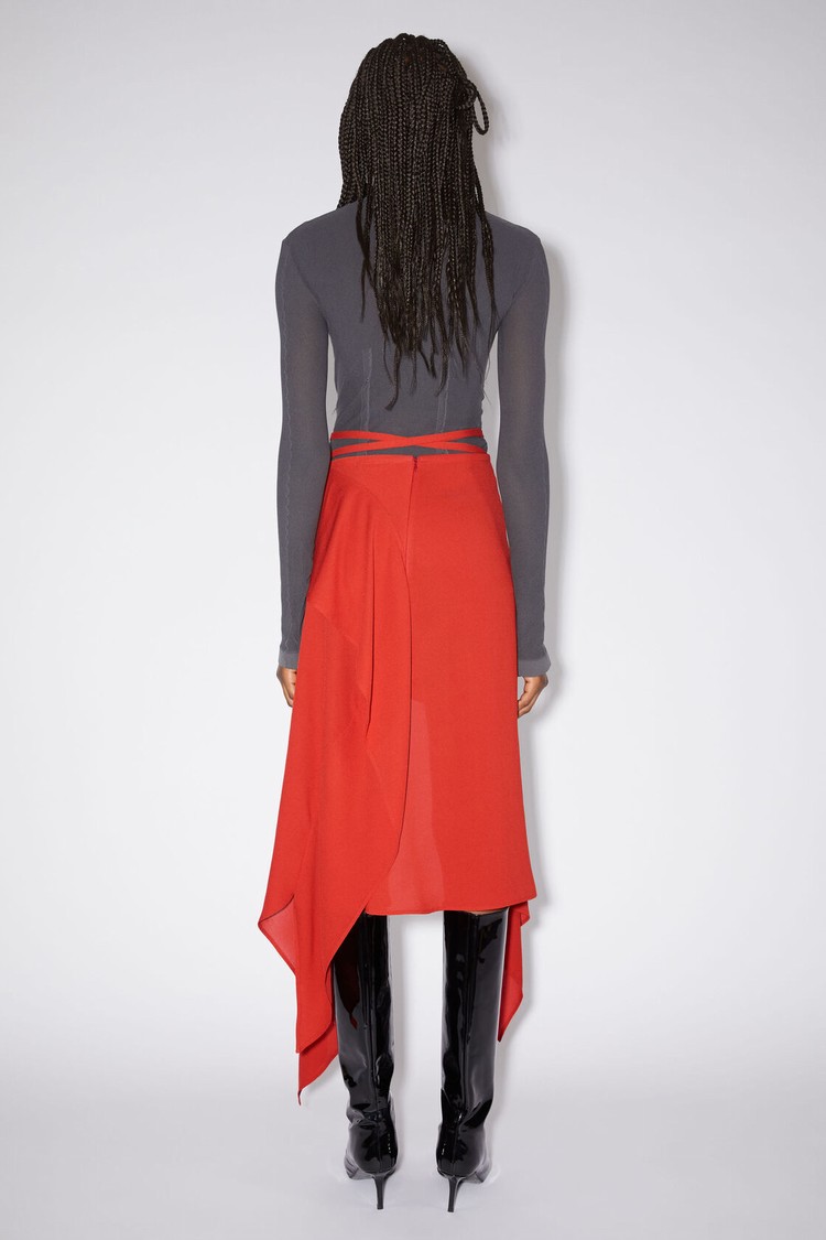 Red Acne Studios Draped Women's Skirts | IBTS-71654