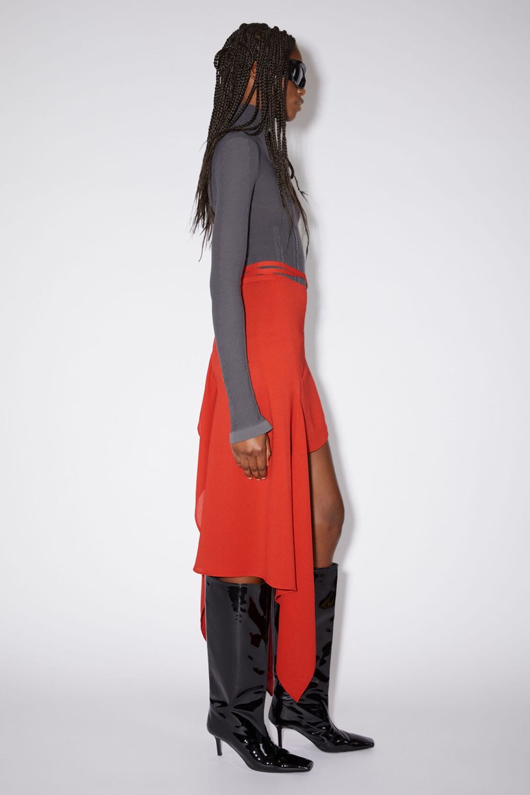 Red Acne Studios Draped Women's Skirts | IBTS-71654