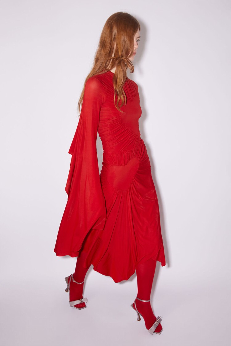 Red Acne Studios Heart Draped Women's Skirts | AQJW-68345