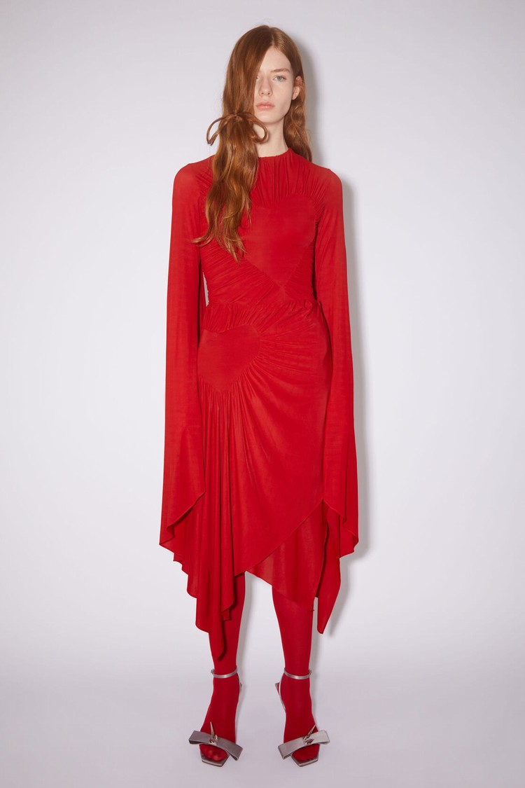 Red Acne Studios Heart Draped Women\'s Skirts | AQJW-68345