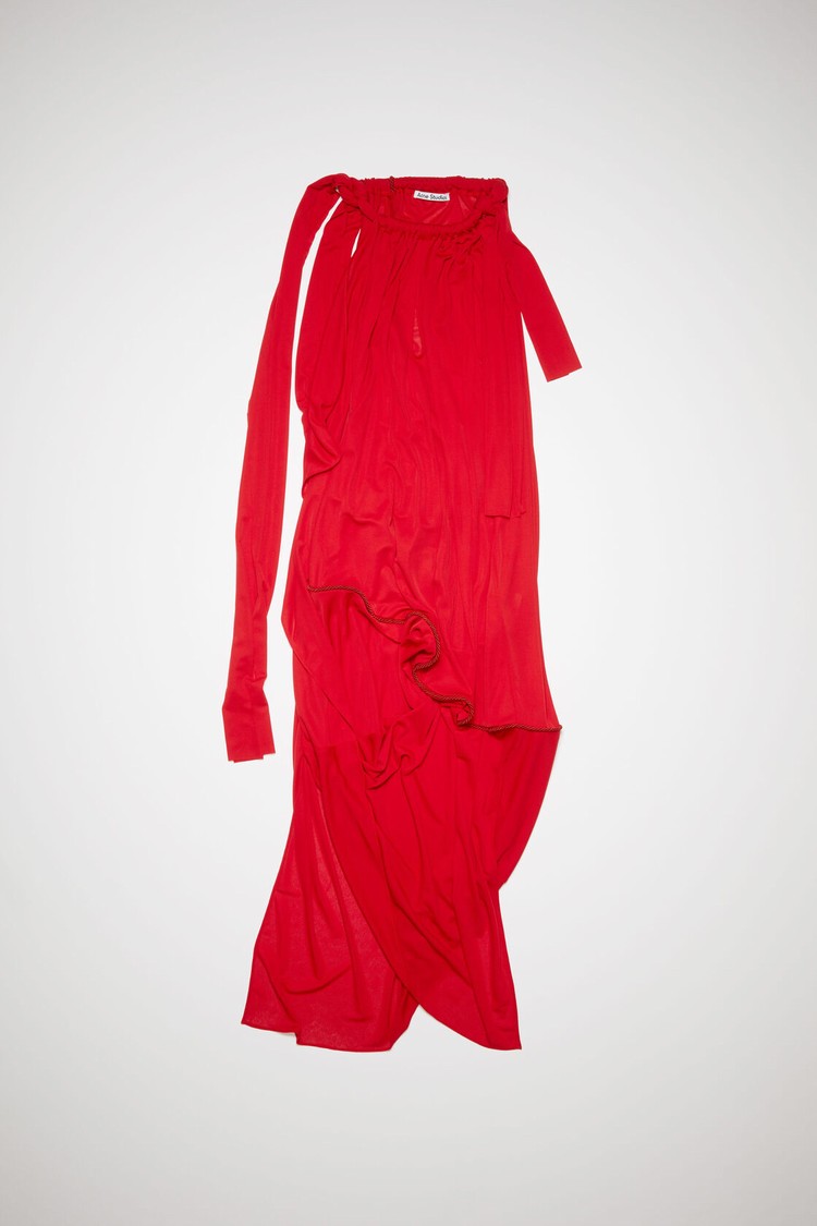 Red Acne Studios Knotted Halterneck Women's Dress | MSHF-65892