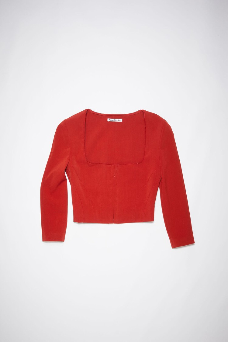 Red Acne Studios Long Sleeve Top Women's Blouse | ANIS-74108