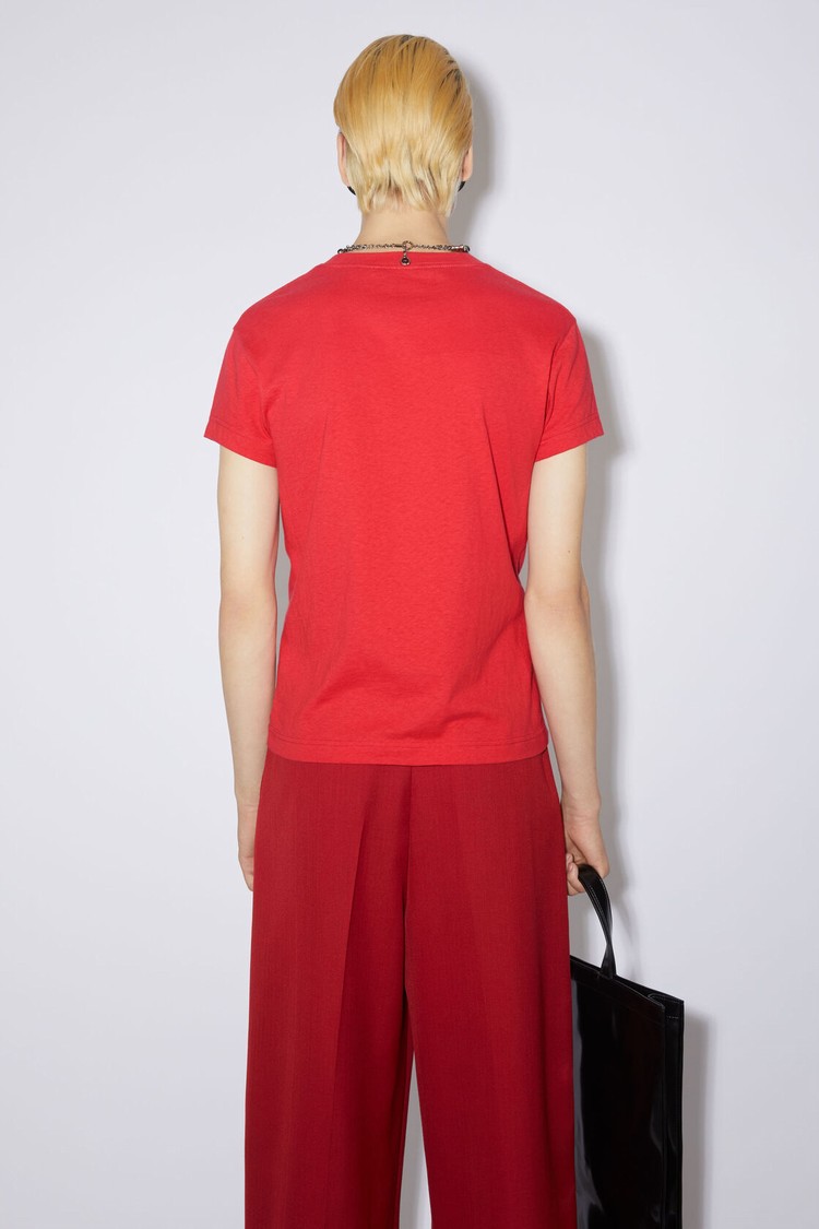 Red Acne Studios Rhinestone Men's T Shirts | TXFN-51763