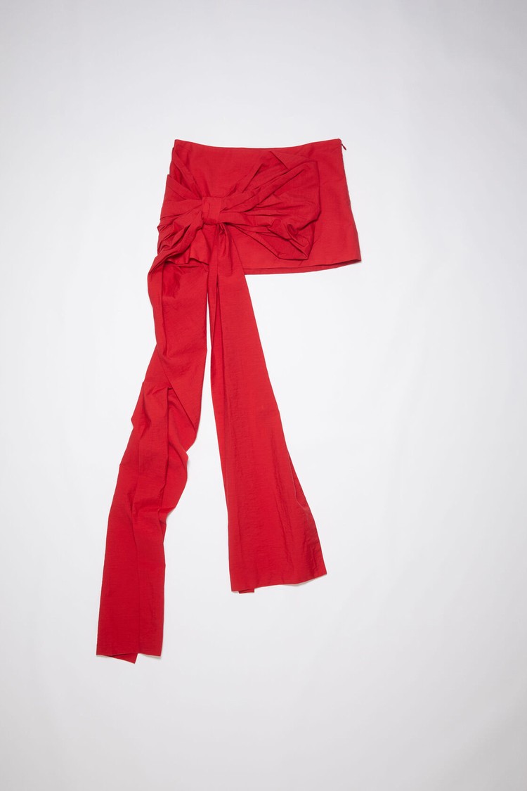 Red Acne Studios Satin Bow Mini Women's Skirts | LHQA-92517