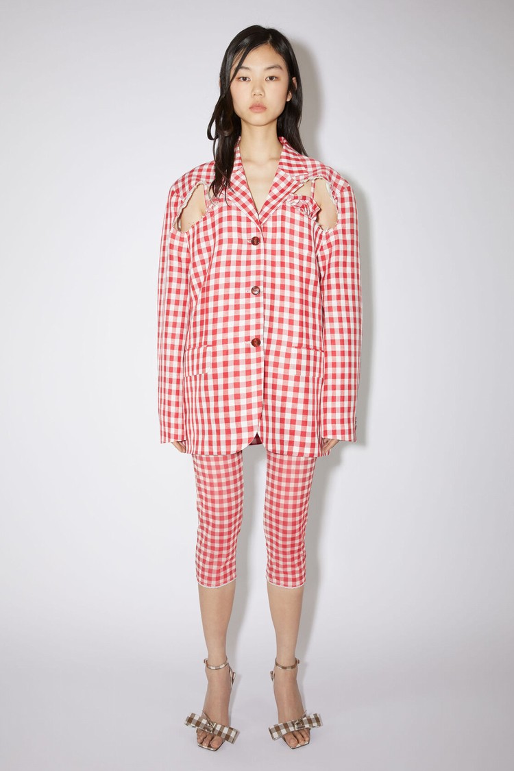 Red Acne Studios Single-breasted Blazer Women\'s Suits | GHIL-39852