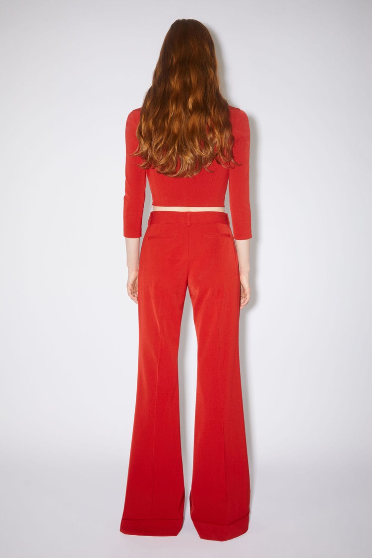 Red Acne Studios Tailored Flared Women's Trousers | GRSE-10837