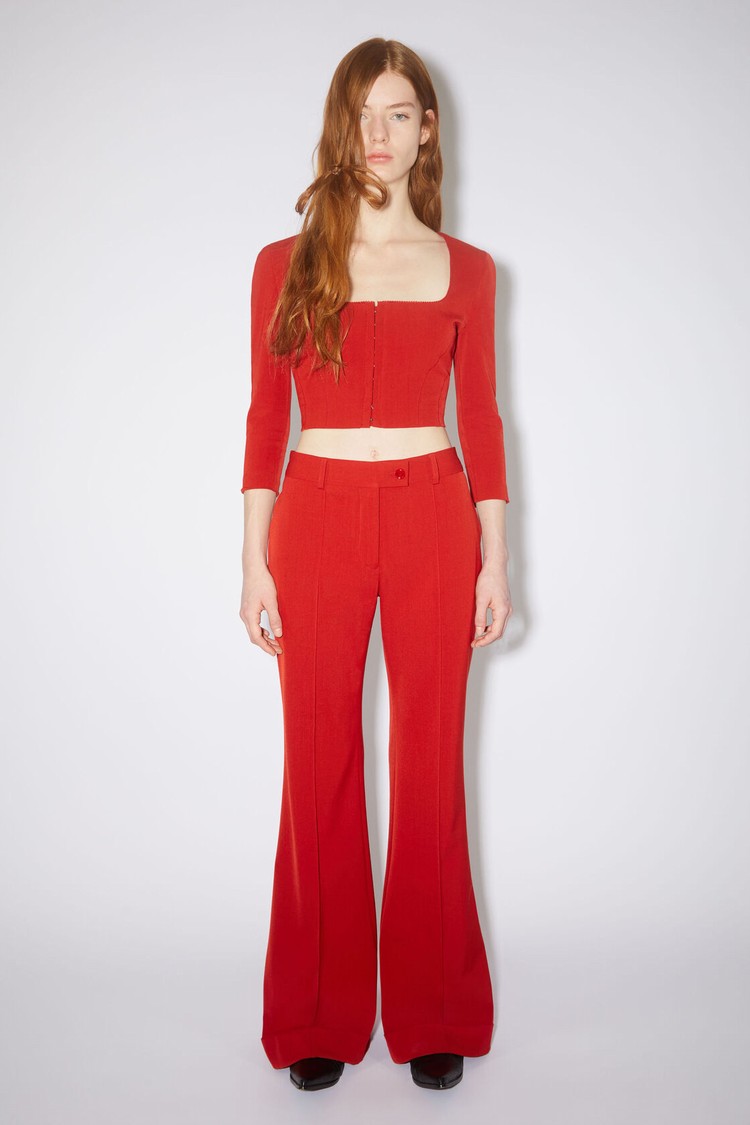 Red Acne Studios Tailored Flared Women\'s Trousers | GRSE-10837