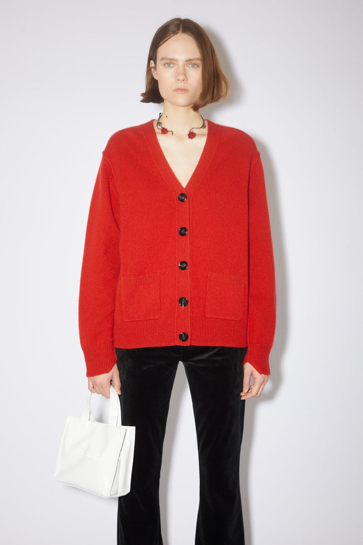 Red Acne Studios Wool Cashmere Women\'s Cardigan | TKVA-72518