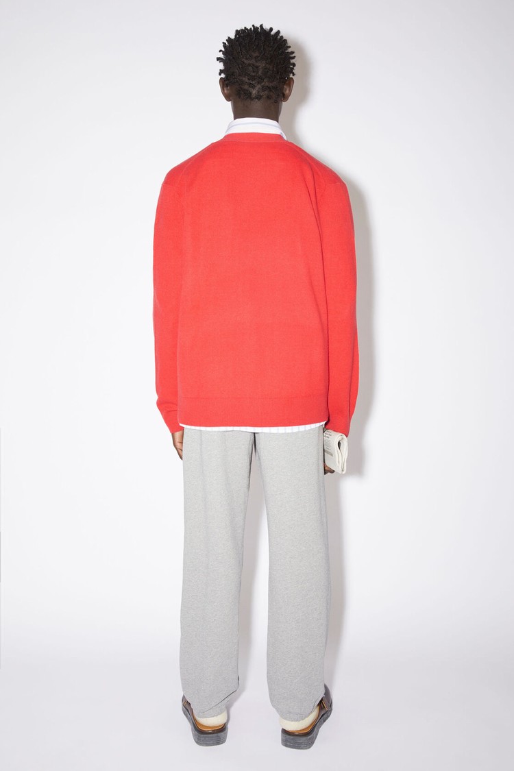 Red Acne Studios Wool Knit Men's Cardigan | VHJR-36749