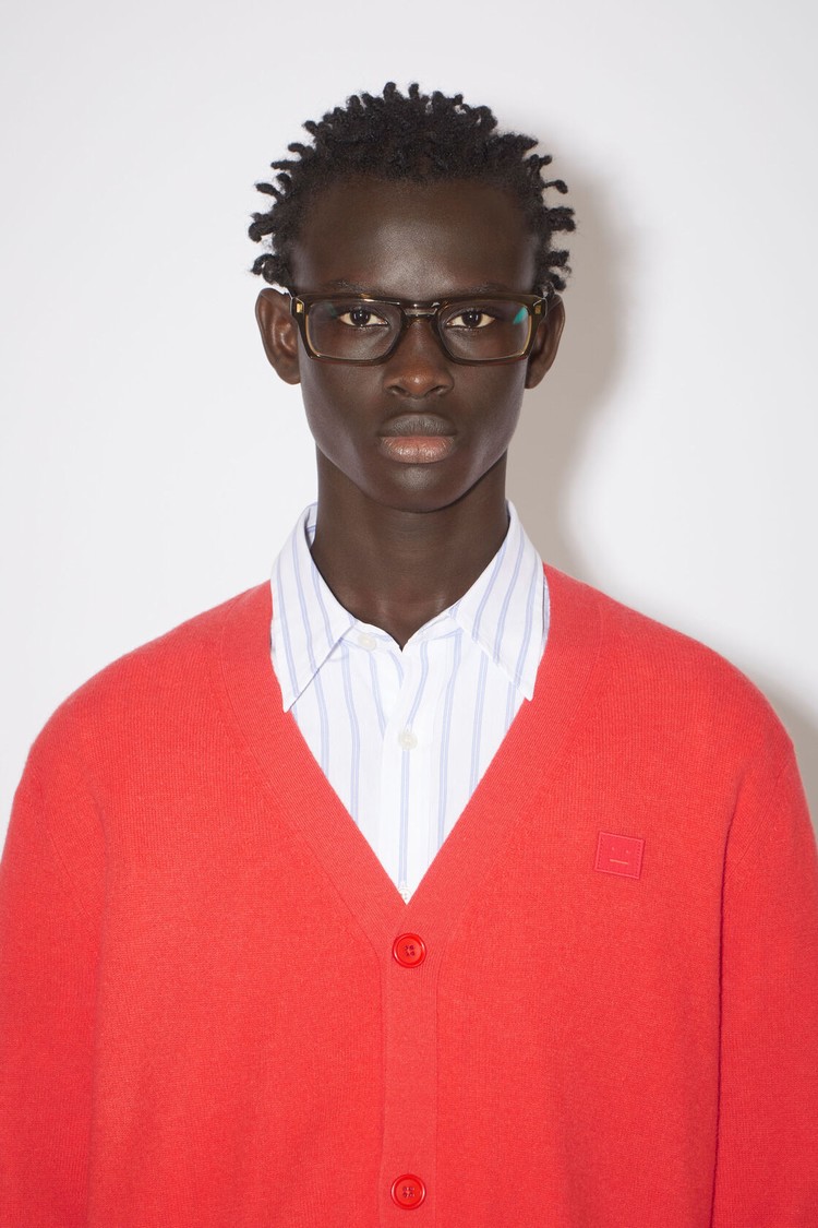 Red Acne Studios Wool Knit Men's Cardigan | VHJR-36749