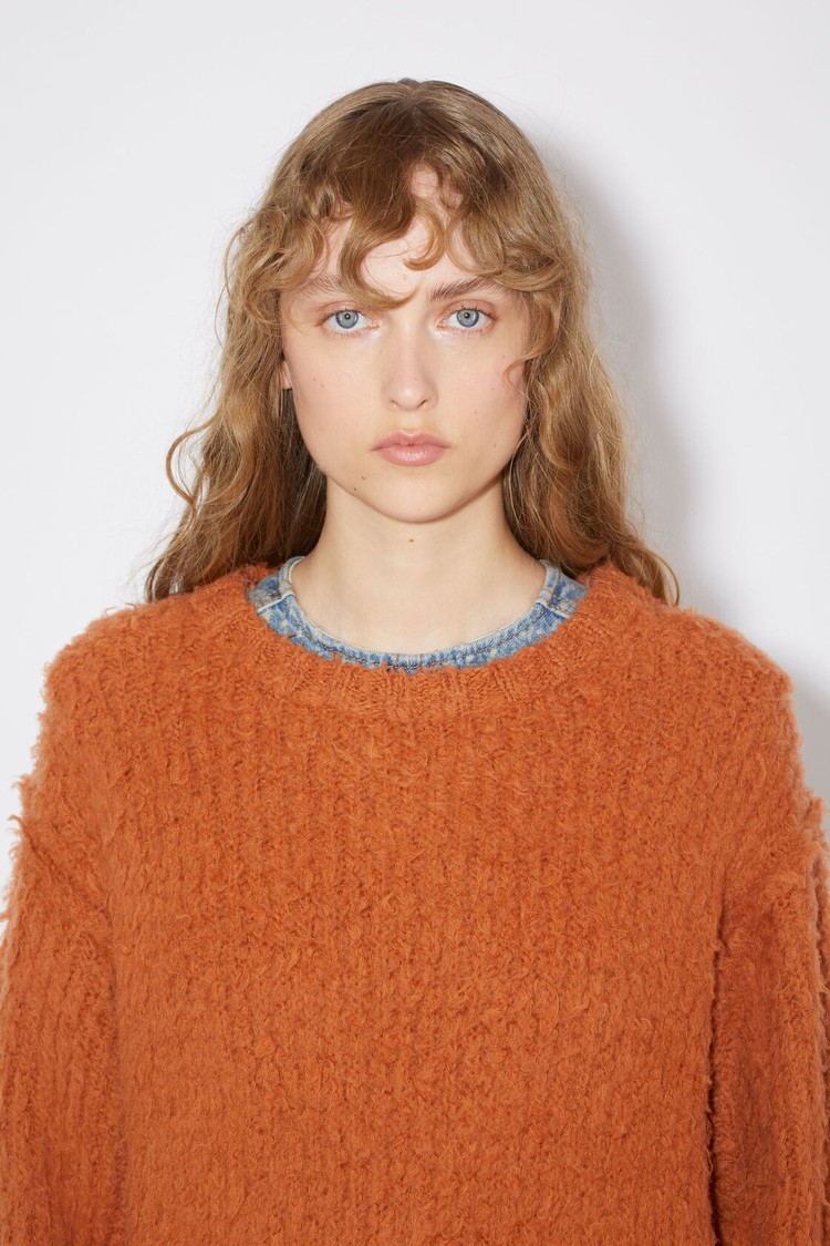 Red / Brown Acne Studios Fluffy Merino Jumper Women's Knitwear | YSZT-17593