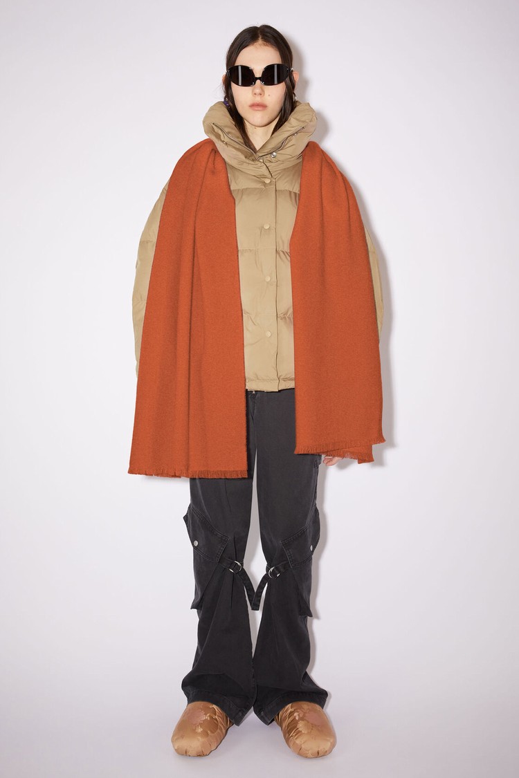 Red / Brown Acne Studios Light Wool - Oversized Scarf | AGBP-32076