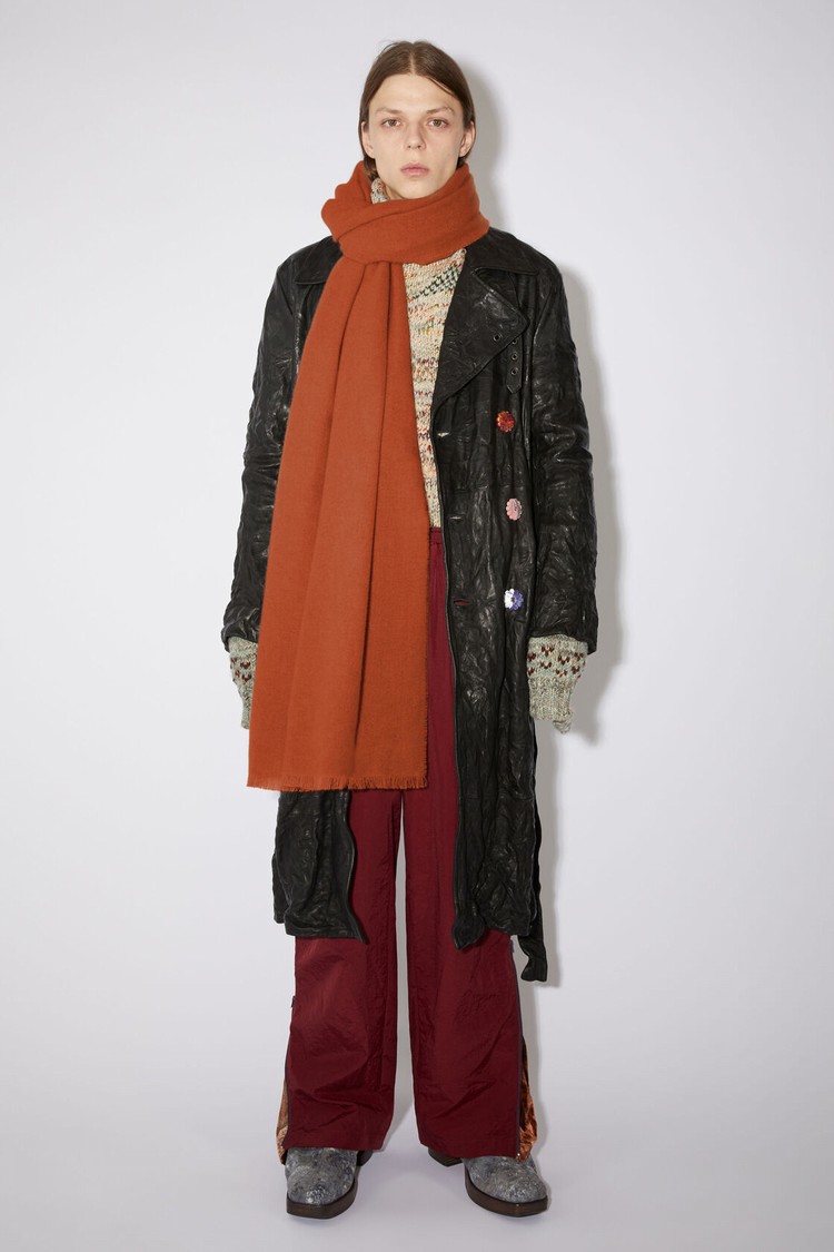 Red / Brown Acne Studios Light Wool - Oversized Scarf | AGBP-32076