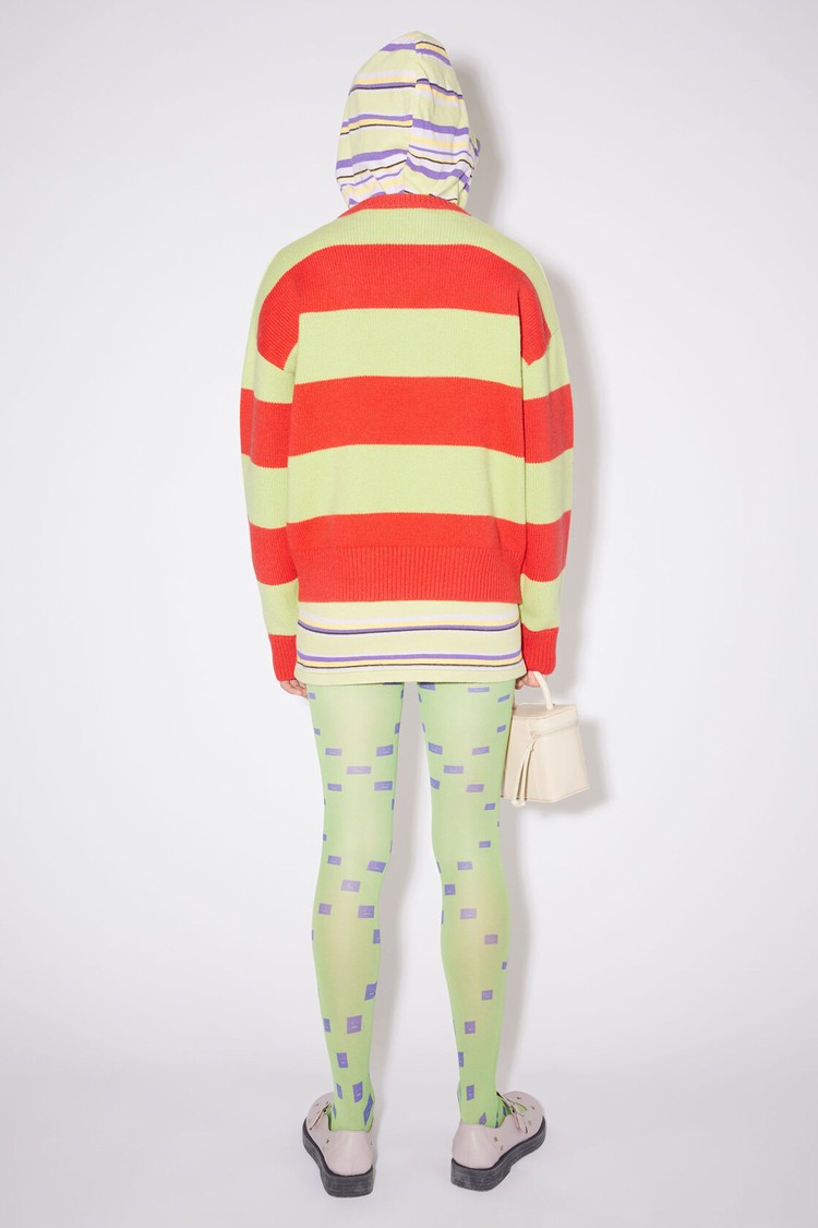 Red / Green Acne Studios Crew Neck Jumper Women's Knitwear | BXWF-42506