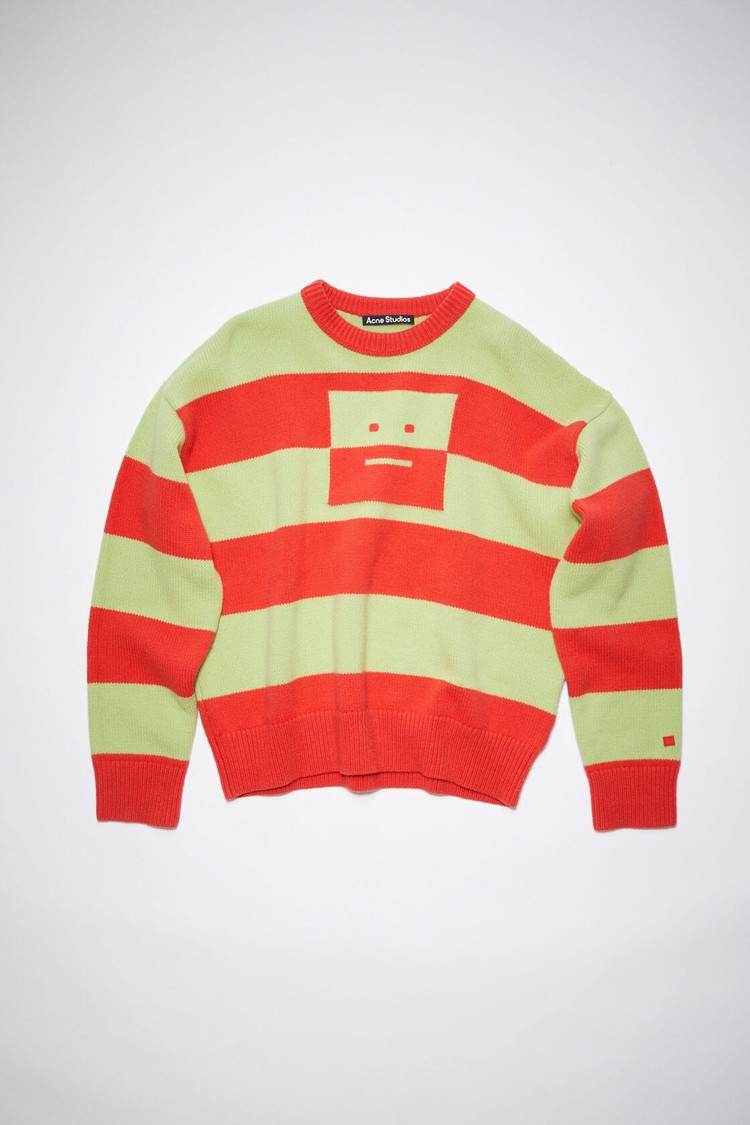 Red / Green Acne Studios Crew Neck Jumper Women's Knitwear | BXWF-42506