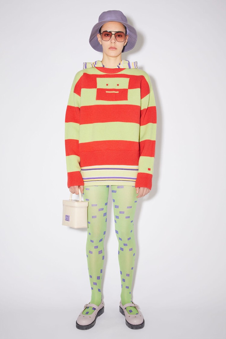 Red / Green Acne Studios Crew Neck Jumper Women\'s Knitwear | BXWF-42506