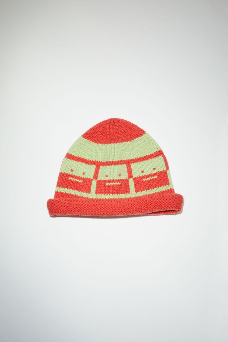 Red / Green Acne Studios Knit Beanie | QVFI-50246