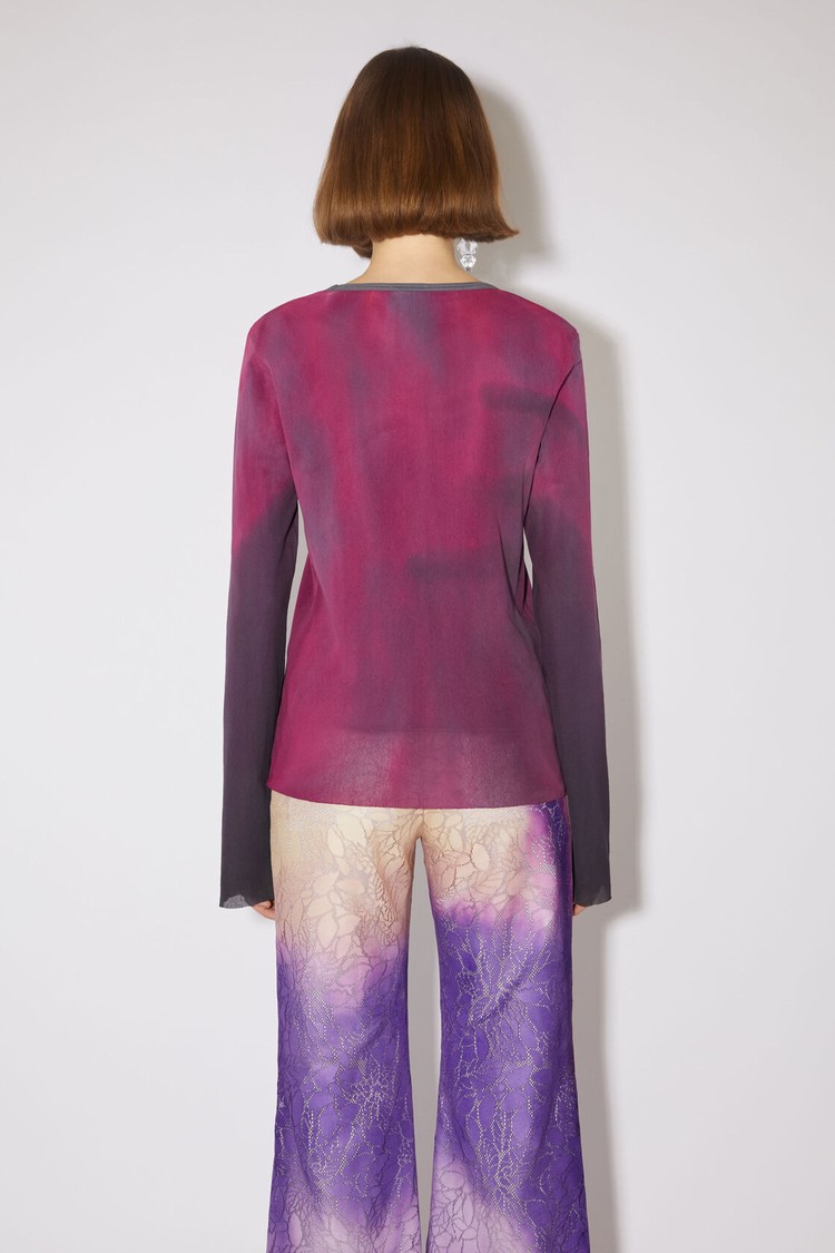 Red / Purple Acne Studios Long Sleeve Women's T Shirts | WYIH-65189