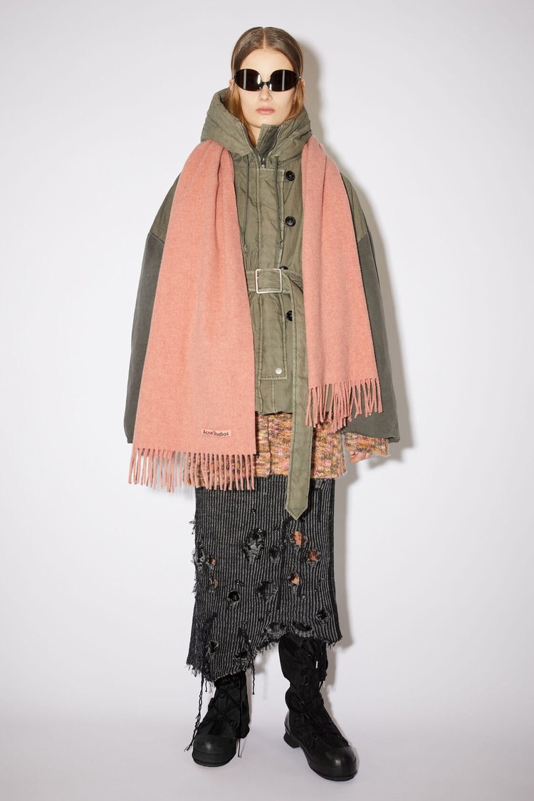 Rose Acne Studios Fringe Wool - Narrow Scarf | UDWA-14928