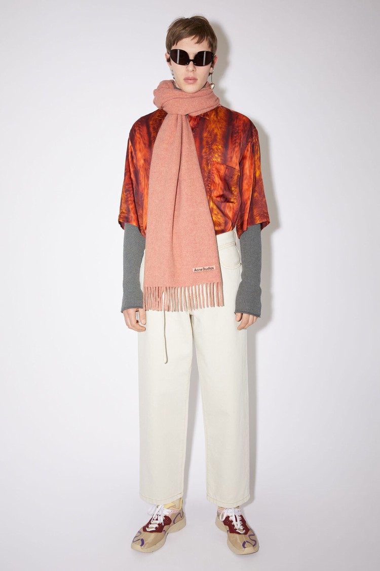 Rose Acne Studios Fringe Wool - Narrow Scarf | UDWA-14928