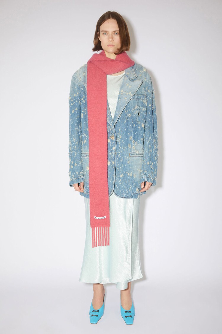 Rose / Pink Acne Studios Wool-alpaca Fringe - Skinny Scarf | PDTE-20956