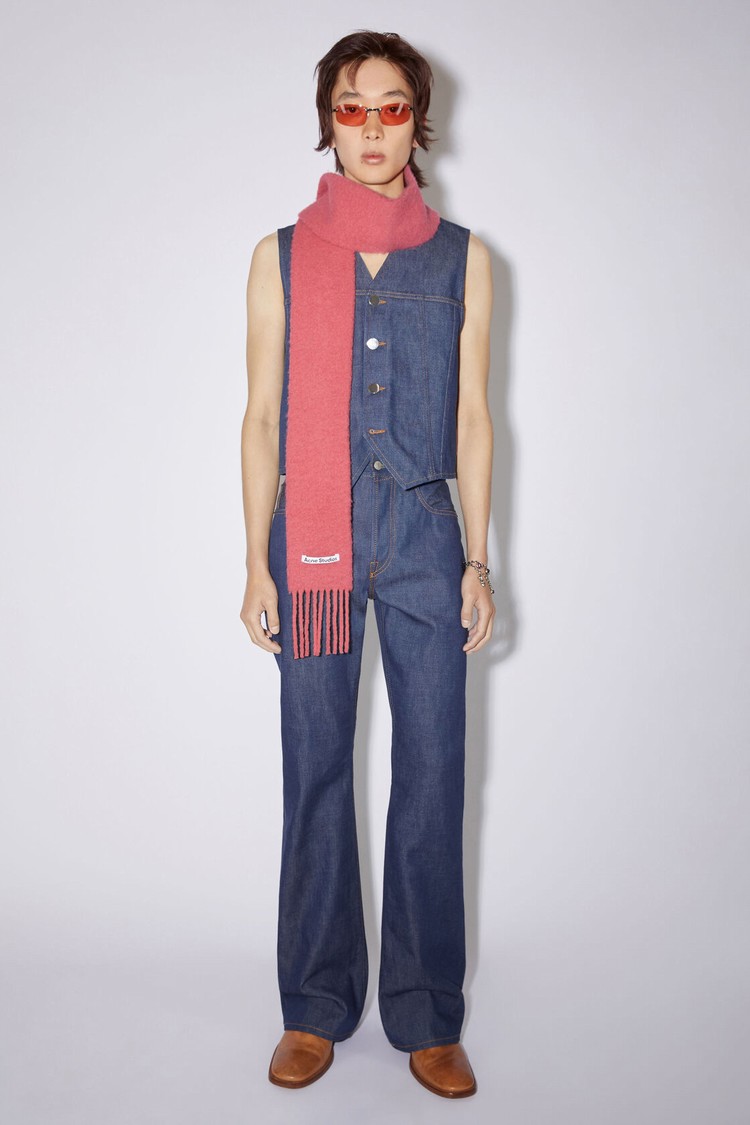 Rose / Pink Acne Studios Wool-alpaca Fringe - Skinny Scarf | PDTE-20956