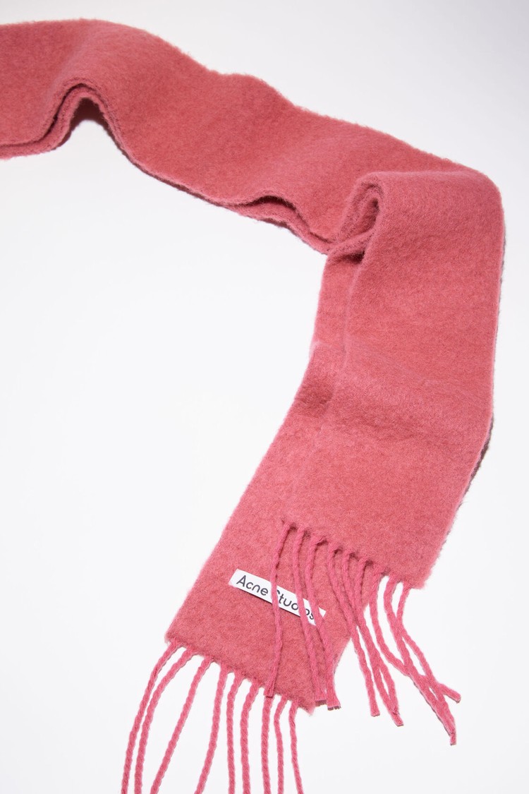 Rose / Pink Acne Studios Wool-alpaca Fringe - Skinny Scarf | PDTE-20956