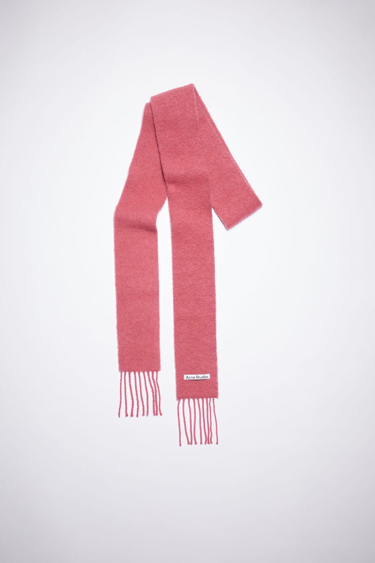 Rose / Pink Acne Studios Wool-alpaca Fringe - Skinny Scarf | PDTE-20956