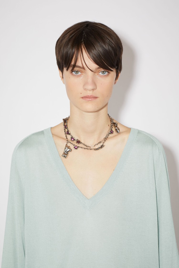 Silver Acne Studios Charm Necklace Jewellery | EOUF-09354