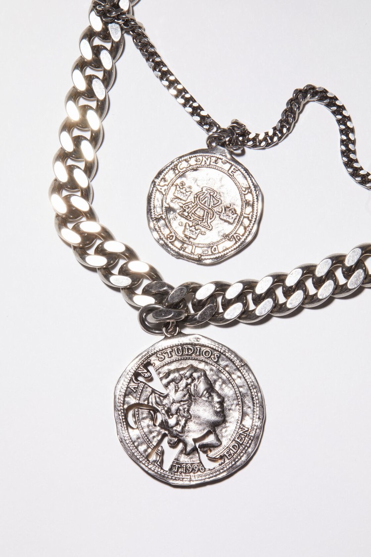 Silver Acne Studios Coin Charm Bracelet Jewellery | WUHS-59462