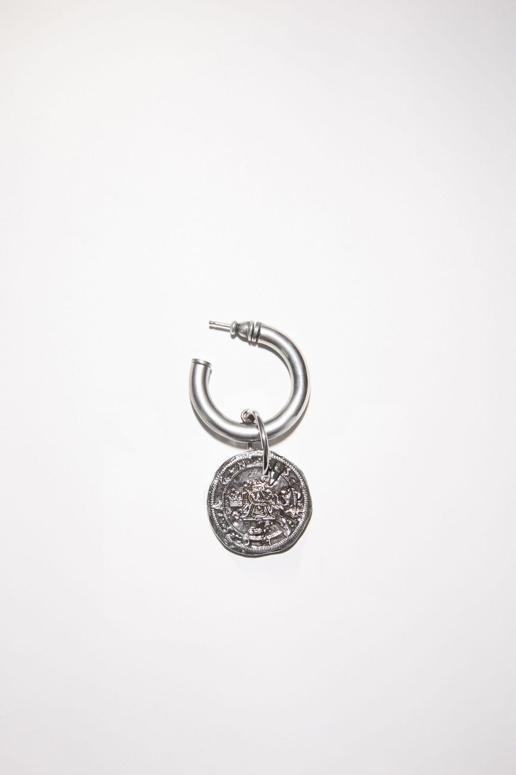 Silver Acne Studios Coin Charm Earring Jewellery | CUGT-89320