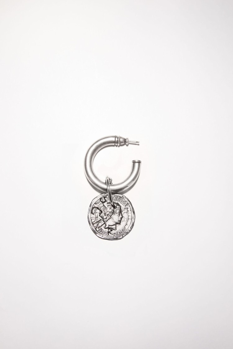 Silver Acne Studios Coin Charm Earring Jewellery | CUGT-89320