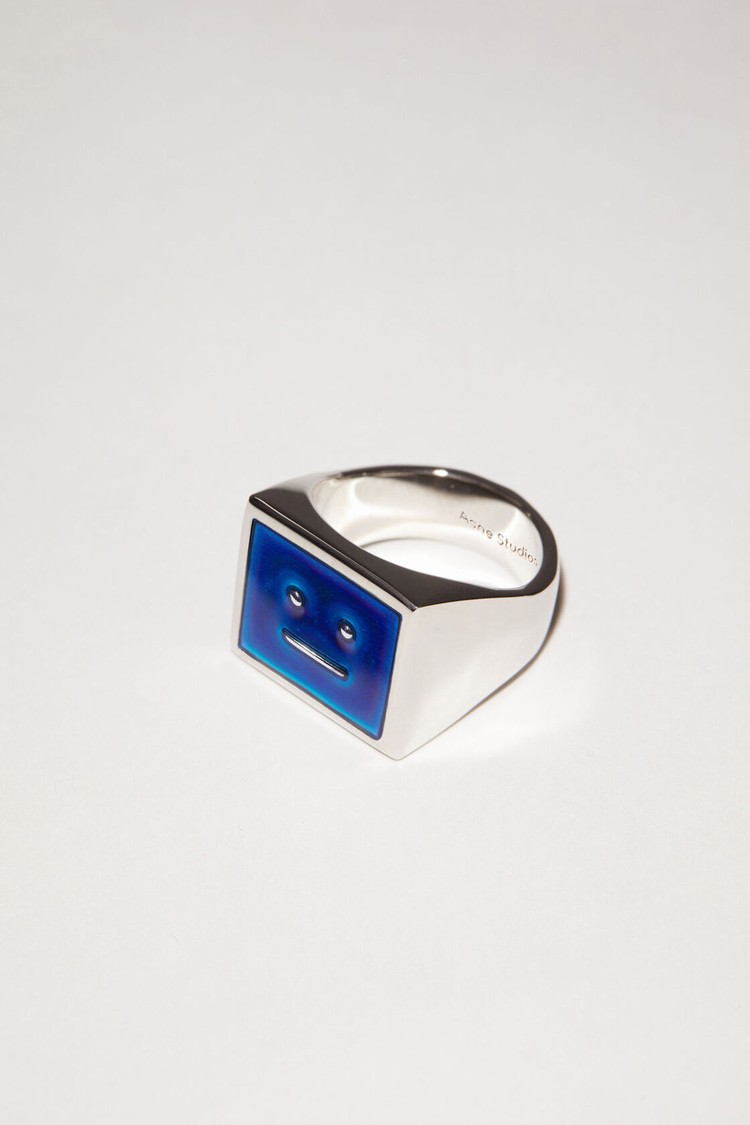 Silver Acne Studios Face Logo Mood Ring Jewellery | IYHJ-57401