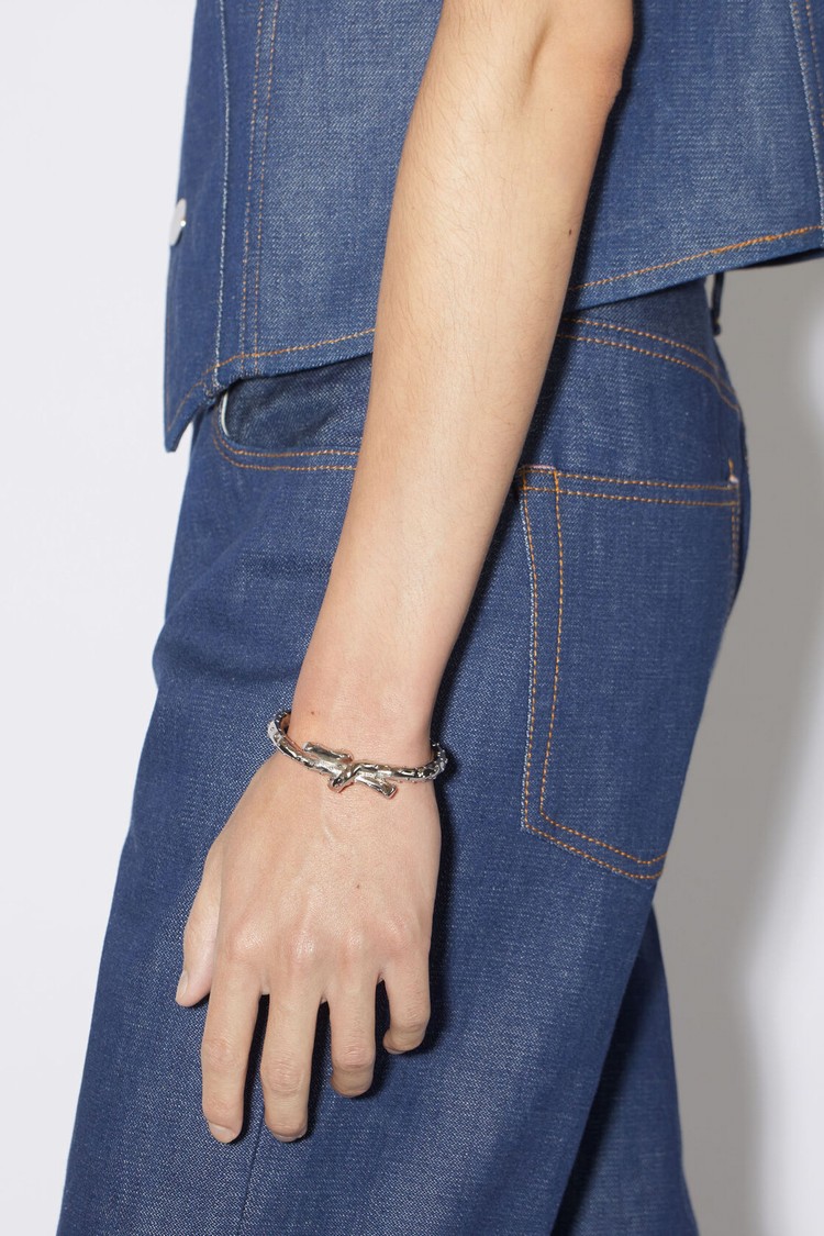 Silver Acne Studios Knot Cuff Bracelet Jewellery | OBAY-58614