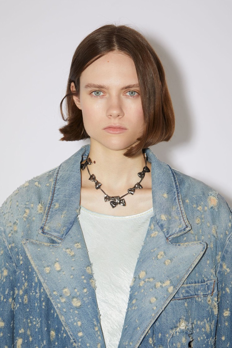 Silver Acne Studios Multi Bow Necklace Jewellery | XIPV-62587