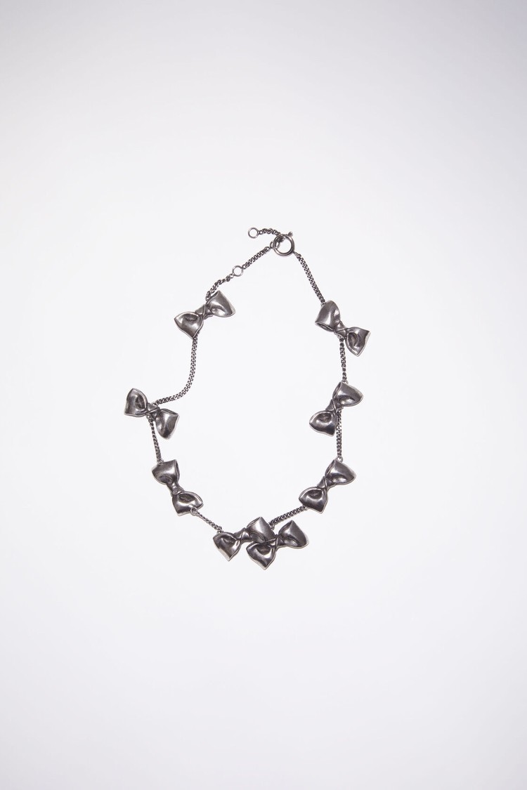 Silver Acne Studios Multi Bow Necklace Jewellery | XIPV-62587